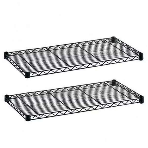 Safco 5293BL 18 x 48 Inch Wire 2 Shelf Pack in Black, Safco, Mfr#: 5293BL